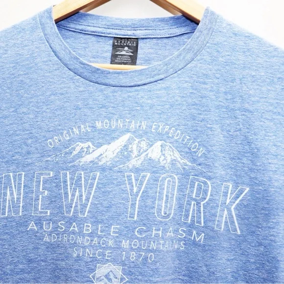 New York Ausable Chasm ADK Mountains 1870 size L Cotton blend - Picture 2 of 3